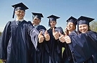 High school graduates celebrating